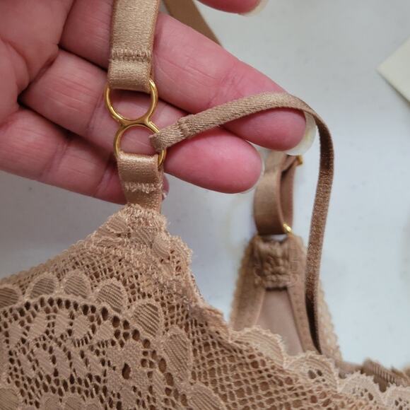 NWT Aerie Real Power Brown Balconette Paisley Lace Underwire Bra Wide Band - 32C - Picture 4 of 6